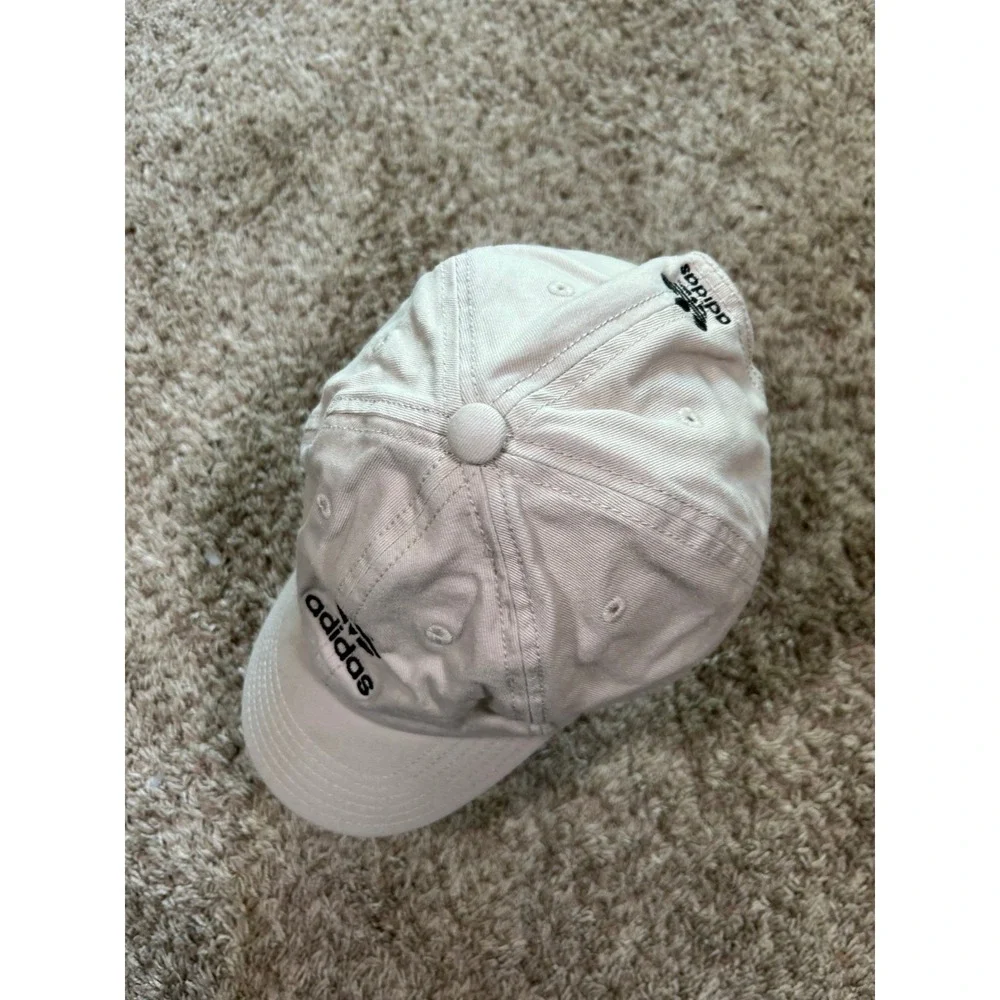 Adidas Originals‎ Trefoil Baseball Cap Beige Tan Black Logo Adjustable Dad Hat